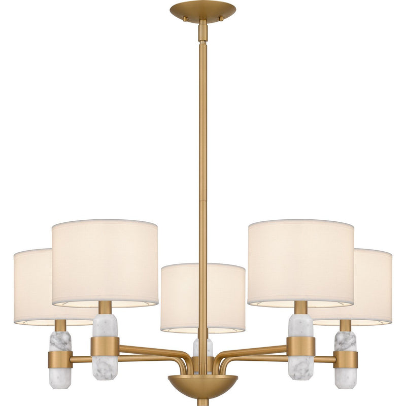 Kimberly 5-Light Chandelier in Brushed Weathered Brass