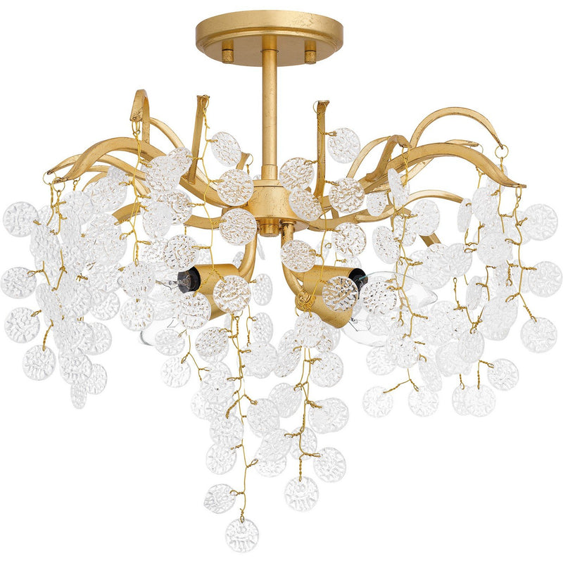 Maple 4-Light Semi-Flush Mount in Gold Leaf