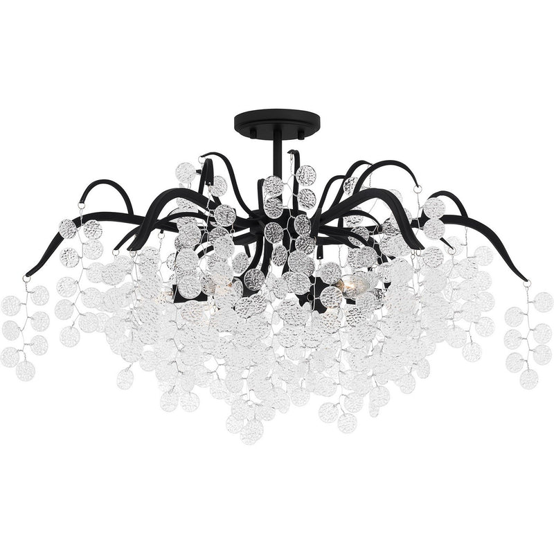 Maple 6-Light Semi-Flush Mount in Earth Black
