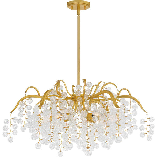Maple 6-Light Chandelier in Gold Leaf