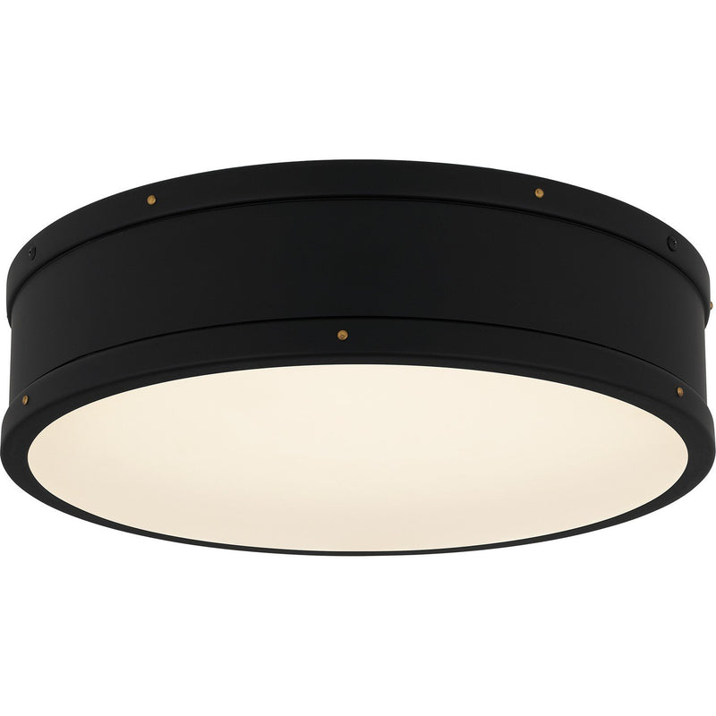 Black Drum LED Flush Mount in Matte Black