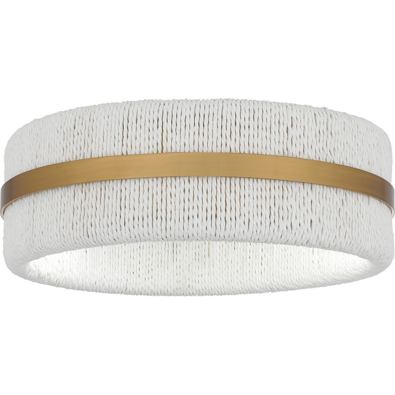 Rope Drum 2-Light Flush Mount in Brushed Gold