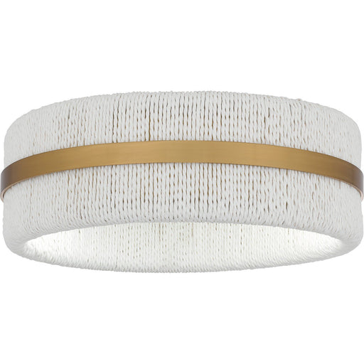 Rope Drum 2-Light Flush Mount in Brushed Gold