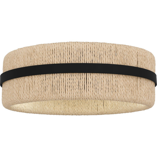 Rope Drum 2-Light Flush Mount in Matte Black