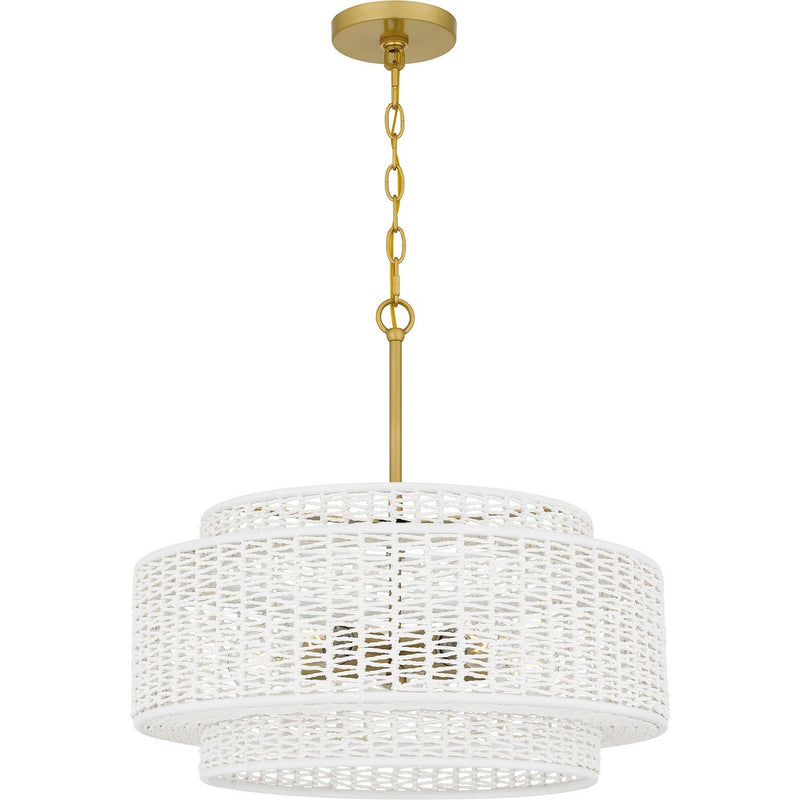 Rope 5-Light Tiered Pendant in Brushed Gold