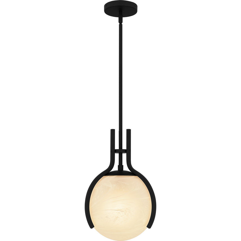 Alabaster Globe Pendant in Matte Black