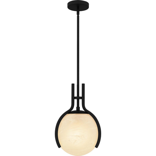 Alabaster Globe Pendant in Matte Black