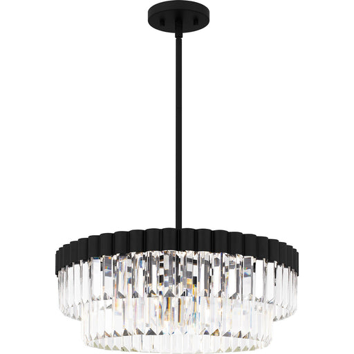 Crystal Drum 4-Light Pendant in Matte Black