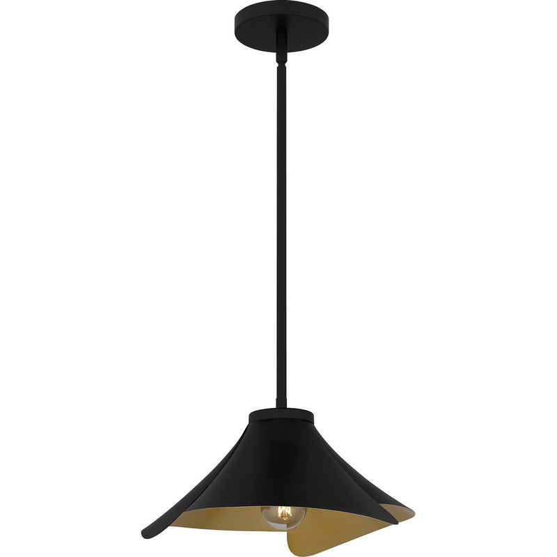 Metal Cone Pendant in Matte Black