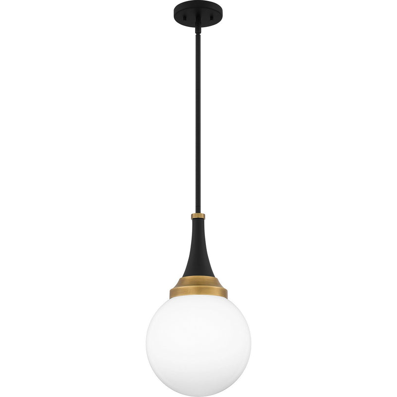 Opal Glass Globe Mini Pendant in Matte Black