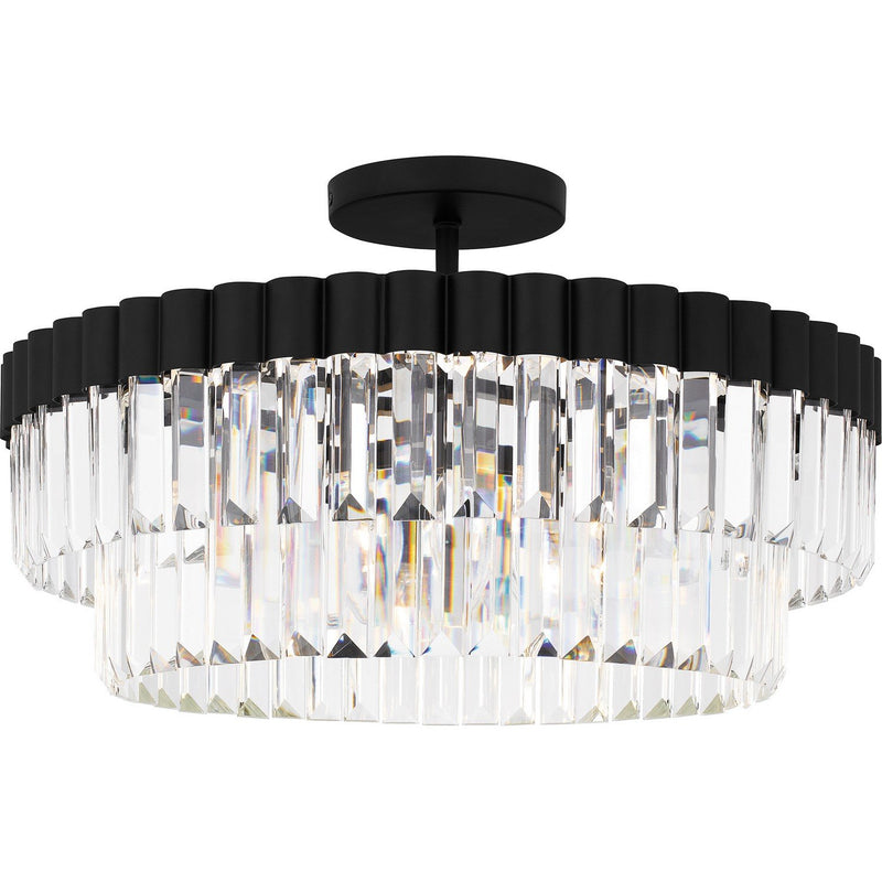Crystal Drop 4-Light Semi-Flush Mount in Matte Black