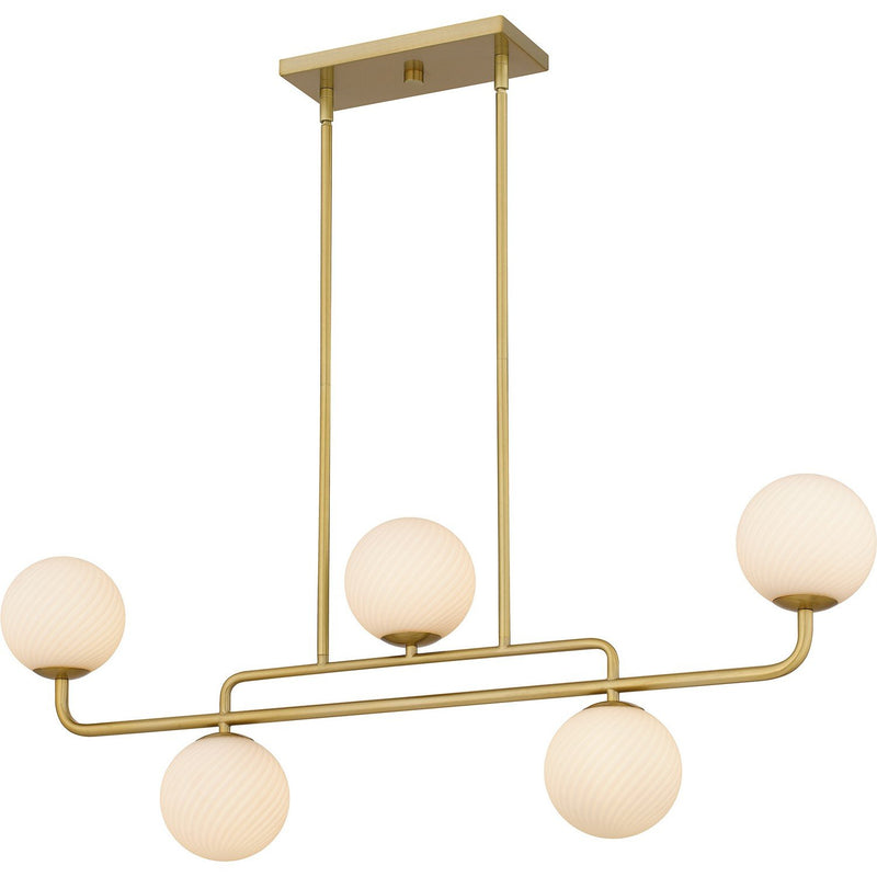 Regis 5-Light Island Chandelier in Brushed Gold
