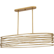 Spiral 5-Light Linear Pendant in Light Gold