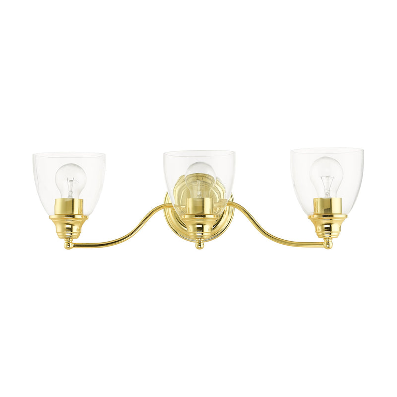 Montgomery 3-Light Bath Vanity Light in Polished Brass