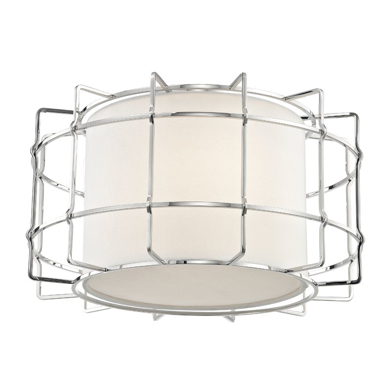 Sovereign 2-Light Flush Mount in Polished Nickel