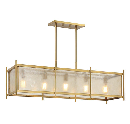 Jacobs 5-Light Linear Pendant in Warm Brass