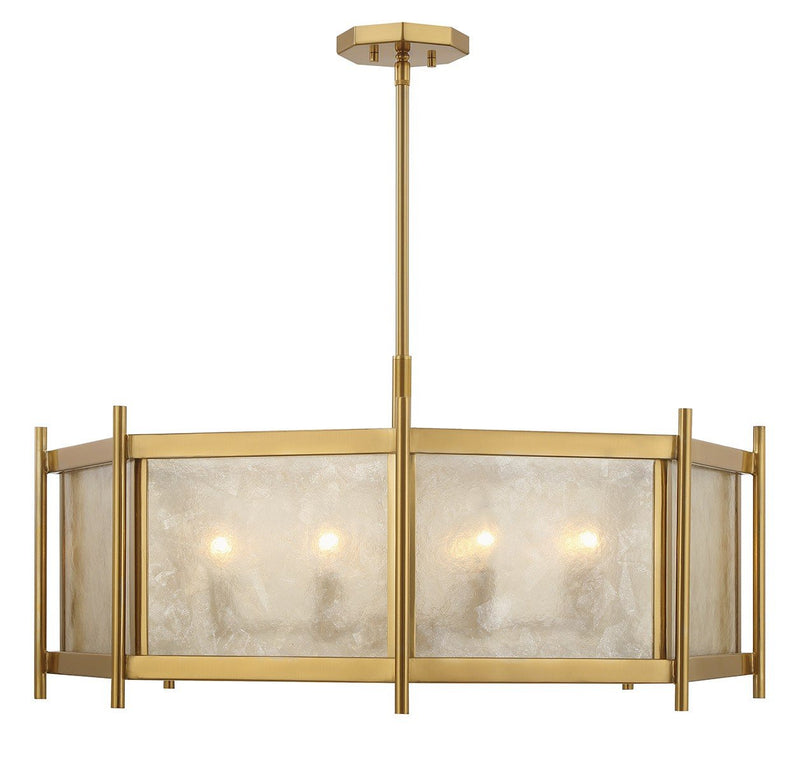 Jacobs 8-Light Drum Pendant in Warm Brass