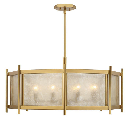 Jacobs 8-Light Drum Pendant in Warm Brass