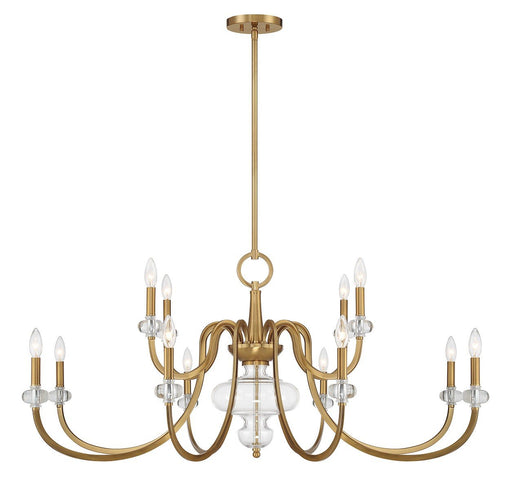 Bergdorf 12-Light Chandelier in Warm Brass