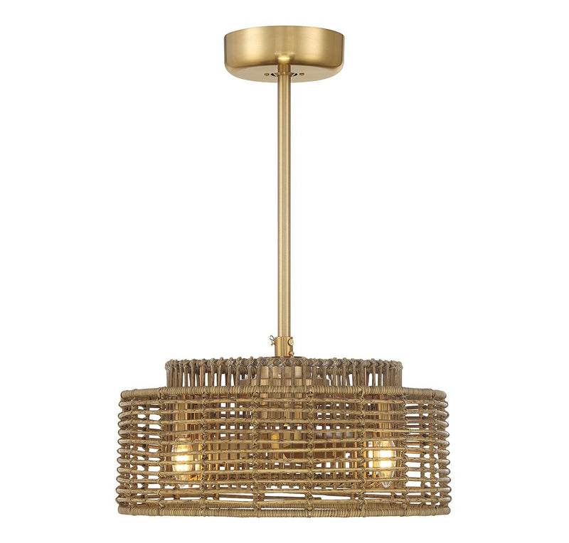 Ferndale 20" Fan D'Lier in Warm Brass