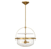 Denmar 4-Light Convertible Pendant in Warm Brass