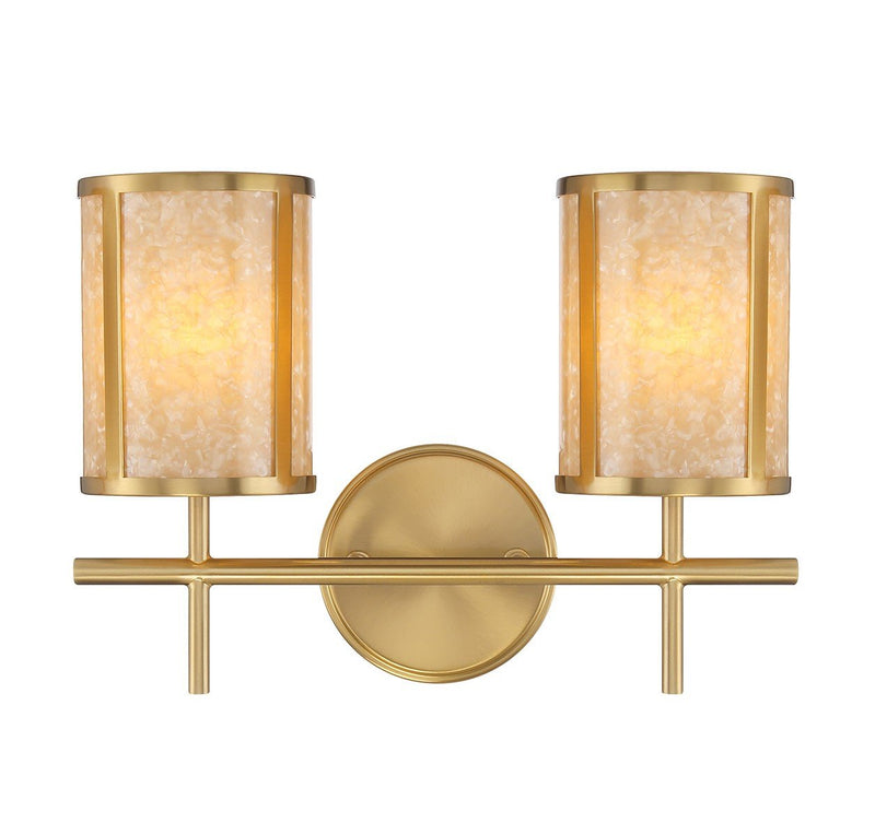 Camden 2-Light Bath Vanity Light in Warm Brass