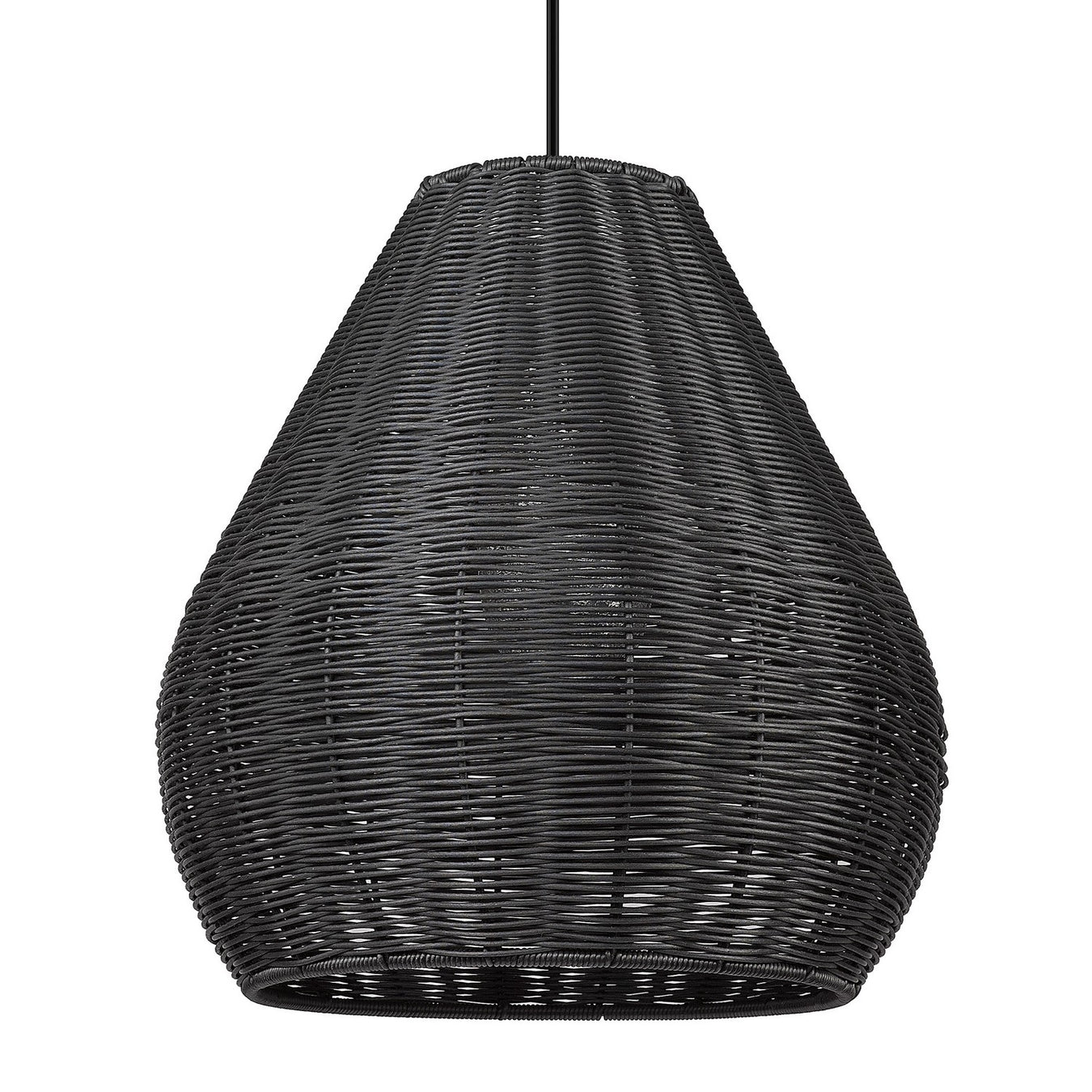 Melany 1 Light Pendant - Outdoor in Natural Black with Matte Black Wicker