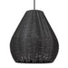 Melany 1 Light Pendant - Outdoor in Natural Black with Matte Black Wicker