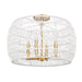 Ellie 6 Light Semi-Flush in Modern Brushed Gold with Bleached White Raphia Rope
