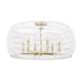 Ellie 4 Light Semi-Flush in Modern Brushed Gold with Bleached White Raphia Rope