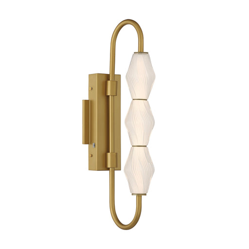 Geode 21.5" Integrated LED Outdoor Wall Sconce in Satin Brushed Gold