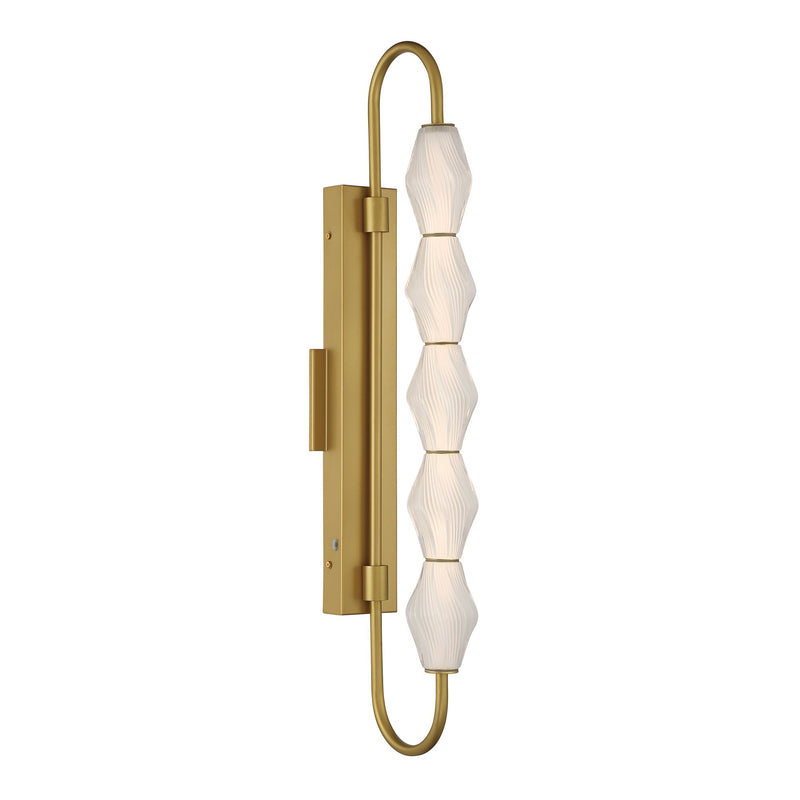Geode 32" Integrated LED Outdoor Wall Sconce in Satin Brushed Gold