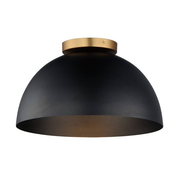 Thelonious One Light Flush Mount in Black / Natural Aged Brass
