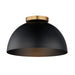 Thelonious One Light Flush Mount in Black / Natural Aged Brass