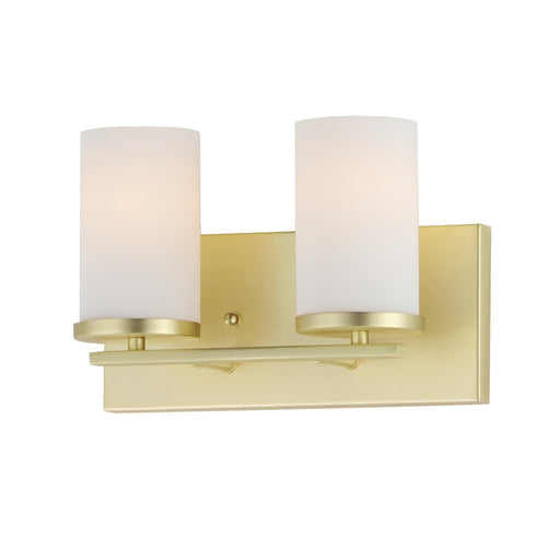Lateral Two Light Bath Vanity in Satin Brass