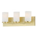 Lateral Three Light Bath Vanity in Satin Brass