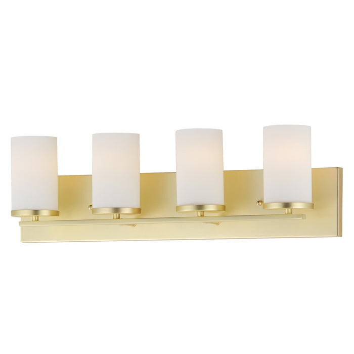 Lateral Four Light Bath Vanity in Satin Brass