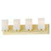Lateral Four Light Bath Vanity in Satin Brass