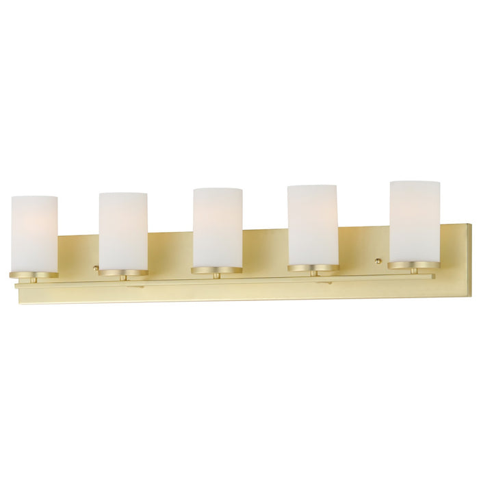 Lateral Five Light Bath Vanity in Satin Brass