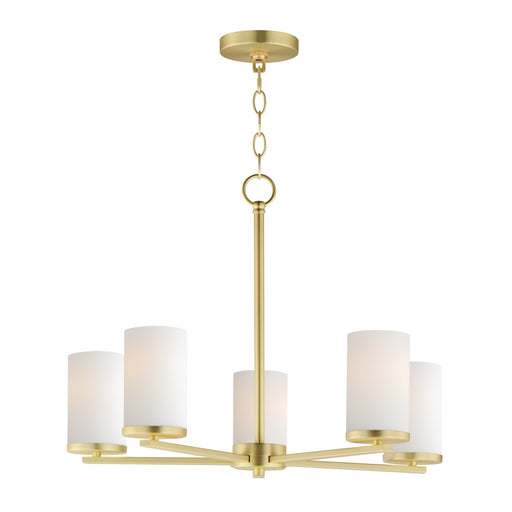 Lateral Five Light Pendant in Satin Brass