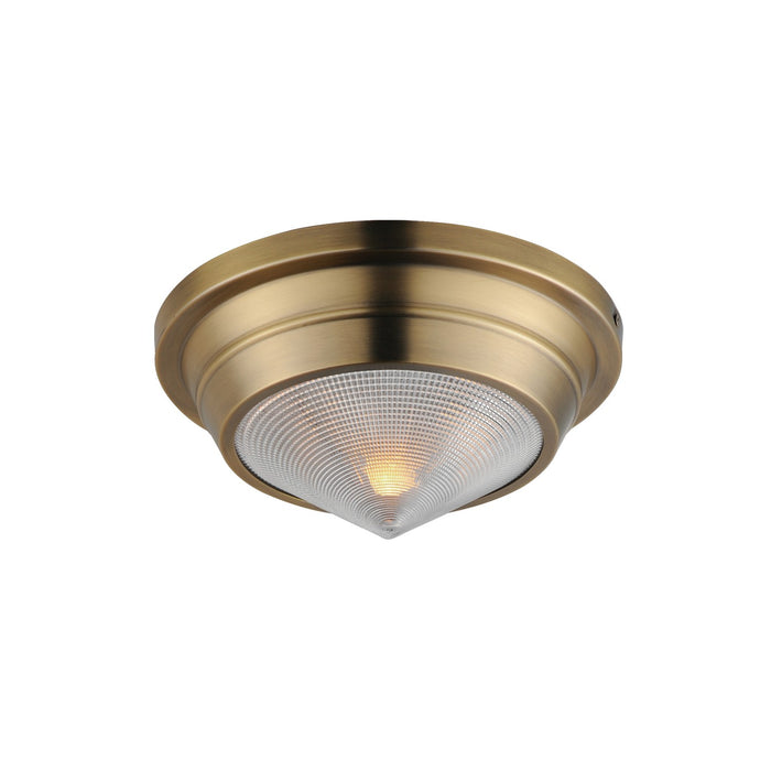 Hargreaves One Light Flush Mount in Natural Aged Brass
