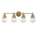 Hargreaves Four Light Bath Vanity in Natural Aged Brass