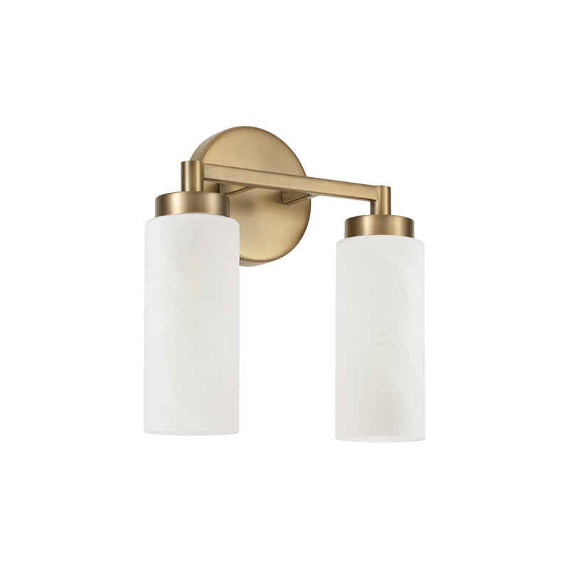 Alyssa 2-Light Bath Vanity Light in Aged Brass