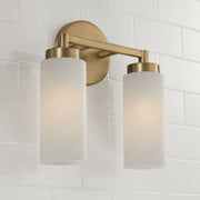 Alyssa 2-Light Bath Vanity Light in Aged Brass