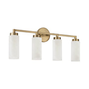 Alyssa 4-Light Bath Vanity Light in Aged Brass