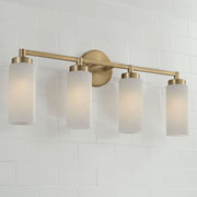 Alyssa 4-Light Bath Vanity Light in Aged Brass