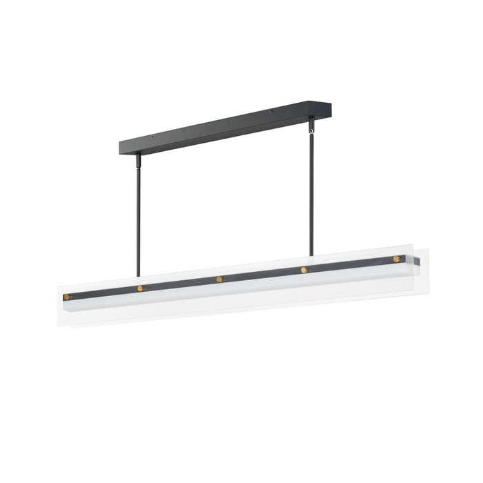 Spectre LED Linear Pendant in Black / Natural Aged Brass
