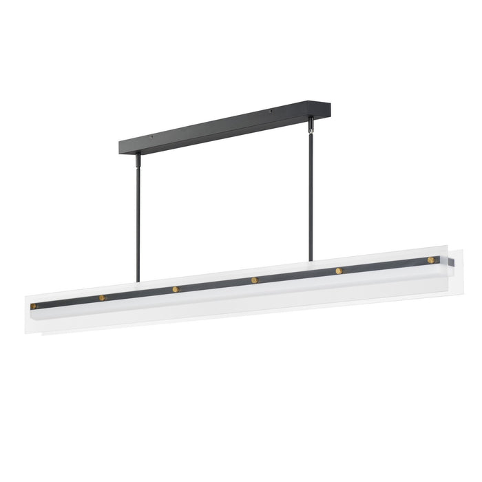 Spectre LED Linear Pendant in Black / Natural Aged Brass