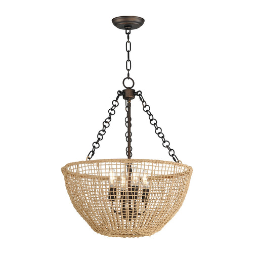 Cestino Four Light Pendant in Antique Bronze