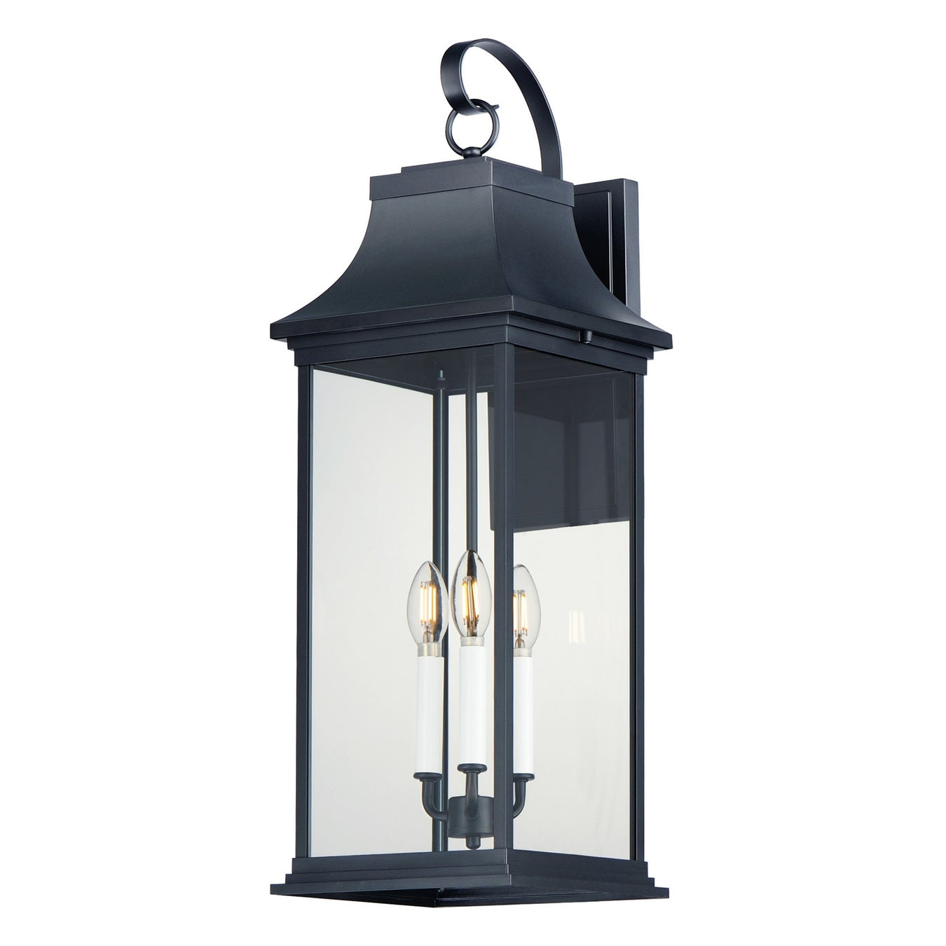 Vicksburg Three Light Outdoor Wall Sconce in Black